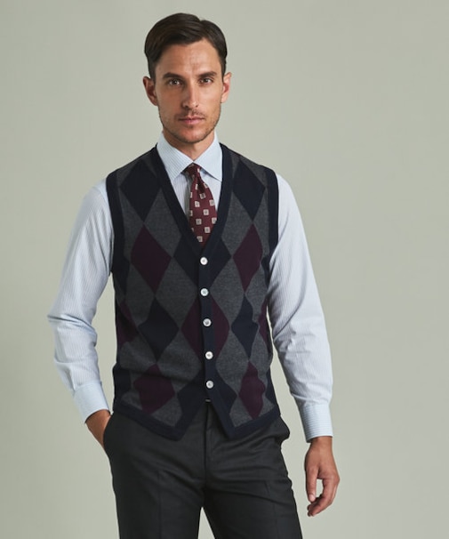 【家庭洗濯可能】イタリア糸 ハイゲージ ベスト