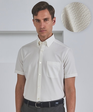 とにかく涼しい/酷暑対応【シワになりにくい/吸水速乾】クールマックスサッカーシャツ