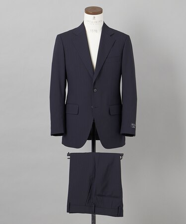 【御幸毛織】 WOOL×SOLOTEX ストレッチスーツ（平織/ネイビー）