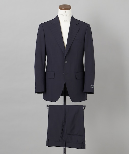 【御幸毛織】 WOOL×SOLOTEX ストレッチスーツ（平織/ネイビー）