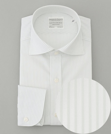 【形態安定】PREMIUMPLEATS_ワイドスプレッド 通年ドレスシャツ