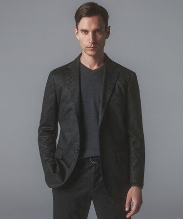 セットアップ対応【2WAYストレッチ/シワになりにくい】T/W ジャージージャケット_千鳥柄