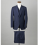 WEB&一部店舗限定【DORMEUIL/ドーメル】IMPERIALJADE/インペリアルジェイド 通年 3ピーススーツ（ネイビー×格子）