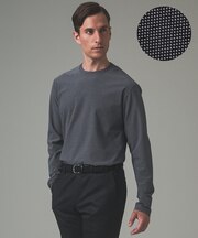 ジャケットのインナーに最適【WEB&一部店舗限定】キレイ目 鹿の子 ビズ長袖Tシャツ