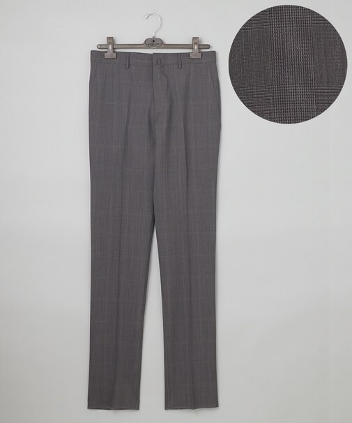 ロングセラー【洗える/折り目加工/シワになりにくい/ウエストアジャスター】ウォッシャブル サマーウール100％パンツ_限定色(ノータック)25年モデル