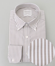 【形態安定】PREMIUMPLEATS_ボタンダウンカラー 通年ドレスシャツ_ストライプ(25年春夏モデル)