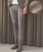 圧倒的清涼感・8つの機能美【接触冷感/通気性/軽量/撥水…等】クールドッツ セットアップパンツ_ヘリンボーンプリント(25年モデル)