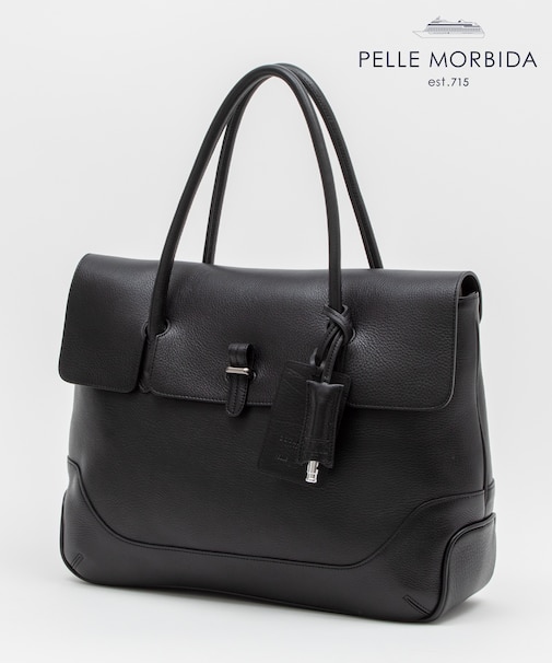 別注/日本製【PELLE MORBIDA×GOTAIRIKU】レザー フラップトートバッグ