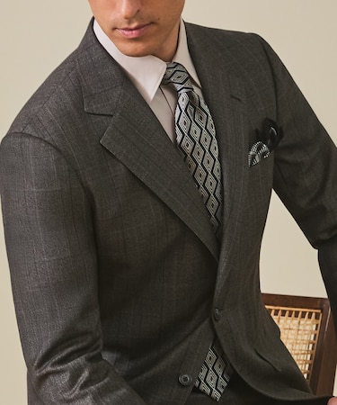 GOTAIRIKU別注【日本製】シルク ネクタイ_ダイヤ柄