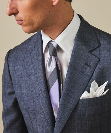 GOTAIRIKU別注【日本製】シルク ネクタイ_レジメンタル柄