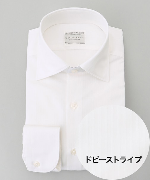 【形態安定】PREMIUMPLEATS_セミワイドカラー _織柄_通年ドレスシャツ(25年秋冬モデル)