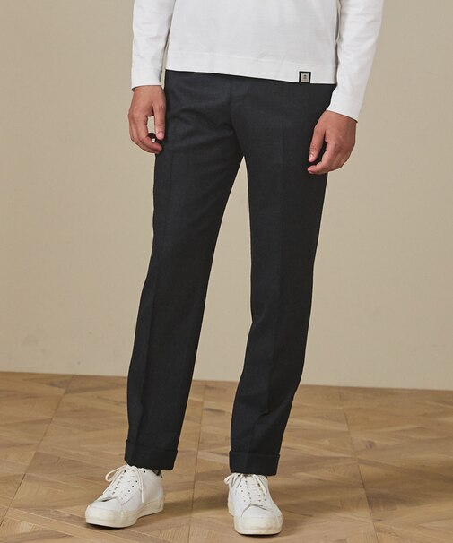 【保温性/ストレッチ/シワになりにくい】サキソニーストレッチパンツ_ノータック(25年モデル）