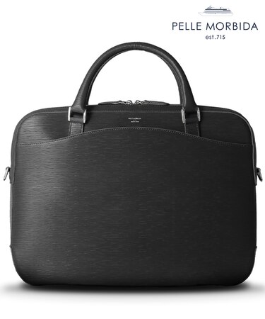 日本製【PELLE MORBIDA】型押しレザー ブリーフバッグ