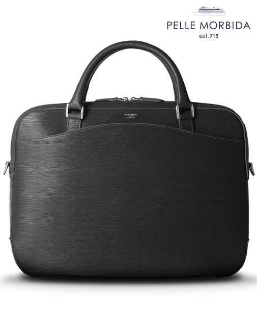 日本製【PELLE MORBIDA】型押しレザー ブリーフバッグ