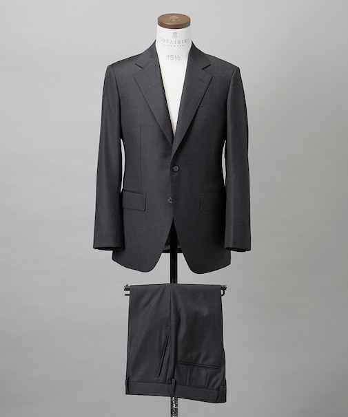 【Loro Piana Fabric】365 通年スーツ(グレー×格子)