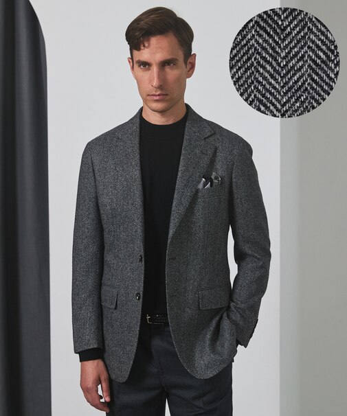 新色追加【一部ストレッチ】カシミヤブレンド 定番ツイードジャケット(25年モデル)