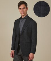 【Ermenegild Zegna/ゼニア】トロフェオ カシミヤ ジャケット_グレーチェック