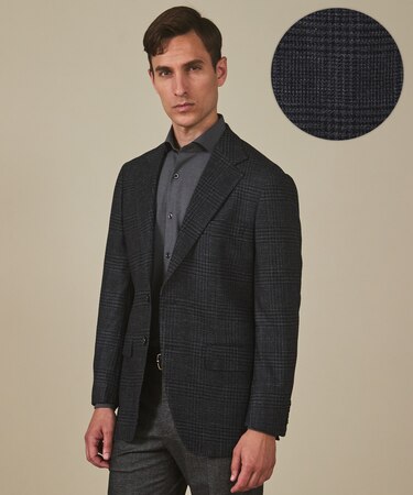【Ermenegild Zegna/ゼニア】トロフェオ カシミヤ ジャケット_グレーチェック
