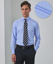 【ストレッチ/洗える】Albini ジャージ シャツ_ カッタウェイカラー