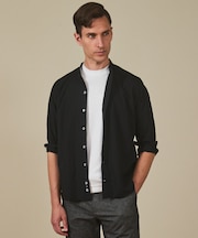 【シワになりにくい/洗える】TCブロード シャツ_バンドカラー