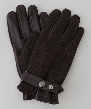 【スマホ対応】DRAGO/ドラゴ ウールシープレザーコンビ グローブ_無地