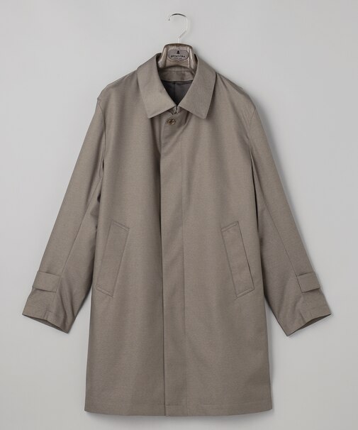 25年新作/3シーズン対応【防水/軽量/シワになりにくい】メランジカルゼ ステンカラーコート_無地