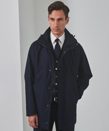 25年新作/3シーズン対応【仕事で着用可】メランジカルゼ フーデッドブルゾン_無地