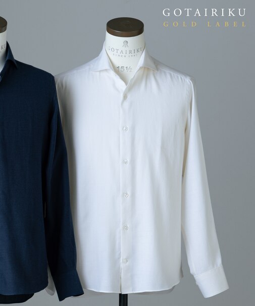 GOLD LABEL/WEB&一部店舗限定【Thomas Mason】コットンカシミヤ フラノシャツ