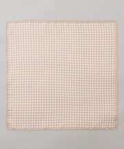 首にも巻ける【2WAY/日本製】シルク100% ポケットチーフ(チェック柄)