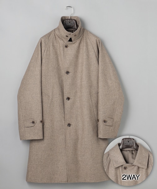 【薄中綿仕様】スーパーライトウエイトカシミヤブレンド ステンカラーコート