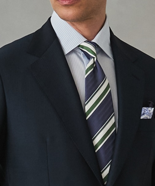 GOTAIRIKU別注【日本製】シルク ネクタイ_レジメンタル柄