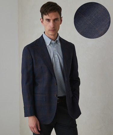 【REDA】TIMELESS HARMONY ジャケット_ネイビー×ブラウン