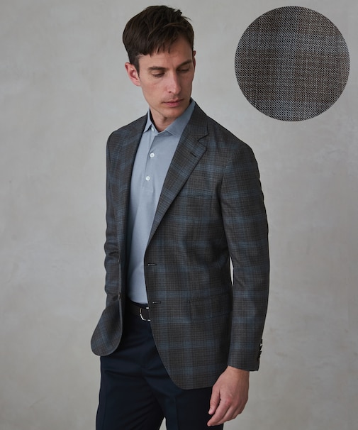 【REDA】TIMELESS HARMONY ジャケット_ブラウン×ブルー