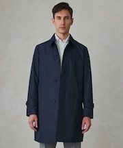 ダウンライナー装着可【半裏仕様】メランジシャンブレー ステンカラースプリングコート