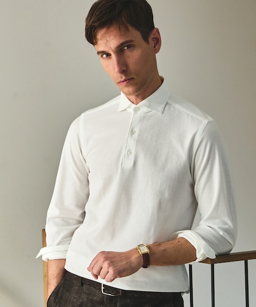 あのBIZポロが 長袖に【仕事で着られる】キレイめ 鹿の子 ビズポロシャツ_ロング