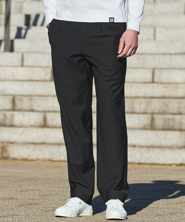 カジュアルセットアップ対応【洗える/ストレッチ】YUNSA リラックストラウザーズ