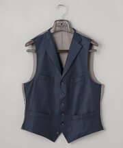 シワになりにくい/通年素材【御幸毛織/みゆきけおり】Superio160 ベスト_ダークグリーン