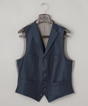 シワになりにくい/通年素材【御幸毛織/みゆきけおり】Superio160 ベスト_ダークグリーン