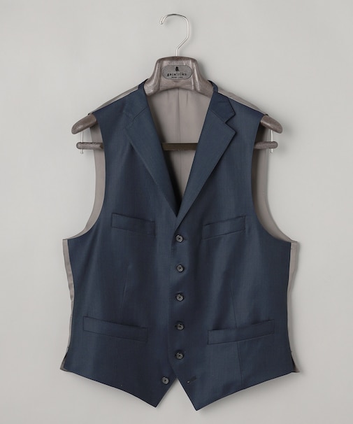 シワになりにくい/通年素材【御幸毛織/みゆきけおり】Superio160 ベスト_ダークグリーン