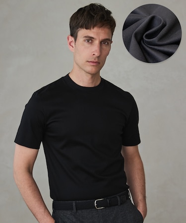 仕事で着られる綿100%【クルー以上モック未満】カバーネック DRESS Tシャツ(26年モデル)