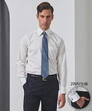 【形態安定】PREMIUMPLEATS_レギュラーカラー 通年ドレスシャツ_コンバーチブル仕様(26年モデル)