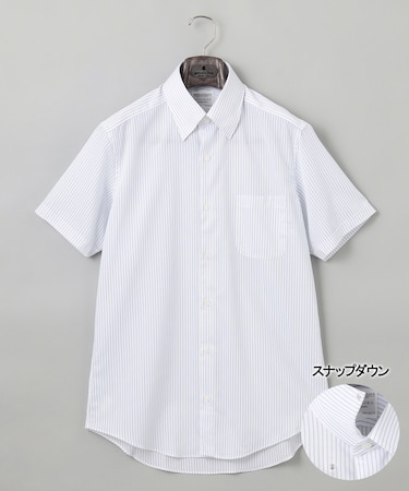 春夏向け【形態安定】SUMMERPREMIUMPLEATS_スナップダウンカラー 半袖ドレスシャツ(25年モデル)