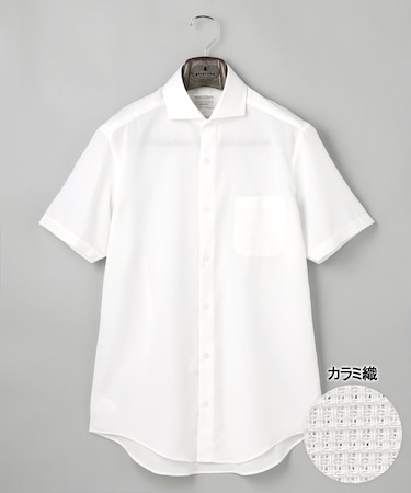 春夏向け/カラミ織【形態安定】SUMMERPREMIUMPLEATS_セミワイドカラー 半袖ドレスシャツ(26年限定モデル)