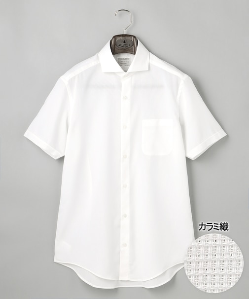 春夏向け/カラミ織【形態安定】SUMMERPREMIUMPLEATS_セミワイドカラー 半袖ドレスシャツ(26年限定モデル)