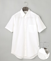 春夏向け【形態安定】SUMMERPREMIUMPLEATS_スナップダウンカラー 半袖ドレスシャツ(26年モデル)