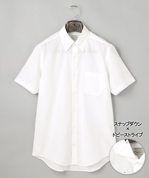 春夏向け【形態安定】SUMMERPREMIUMPLEATS_スナップダウンカラー 半袖ドレスシャツ(26年モデル)