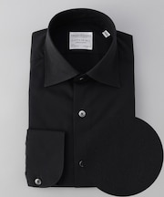 【形態安定】PREMIUMPLEATS_セミワイドカラー 通年ドレスシャツ_ホワイト/ストライプ(26年モデル)