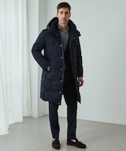 あのダウンにロング丈登場【WEB限定/仕事で着られる】ドレス ロングダウンコート_ストレッチツイル