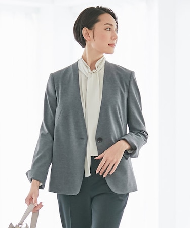Sサイズ有】360°FREE ウォッシャブルノーカラー ジャケット｜ジユウク 