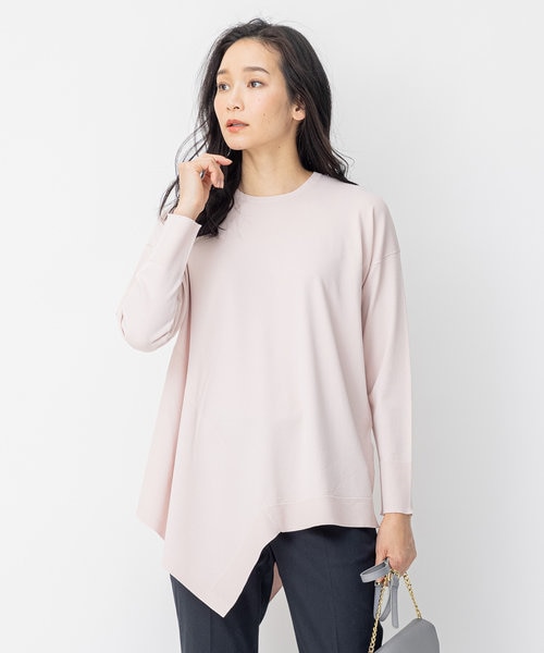 Sサイズ有】ビスコース ストレッチ アシンメトリー プルオーバー